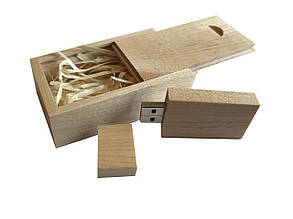 Флешка SUNROZ Wooden USB Flash Drive дерев'яний флешнакопичувач у коробці 32 Gb USB 3.0 Світле дерево (SUN0821)