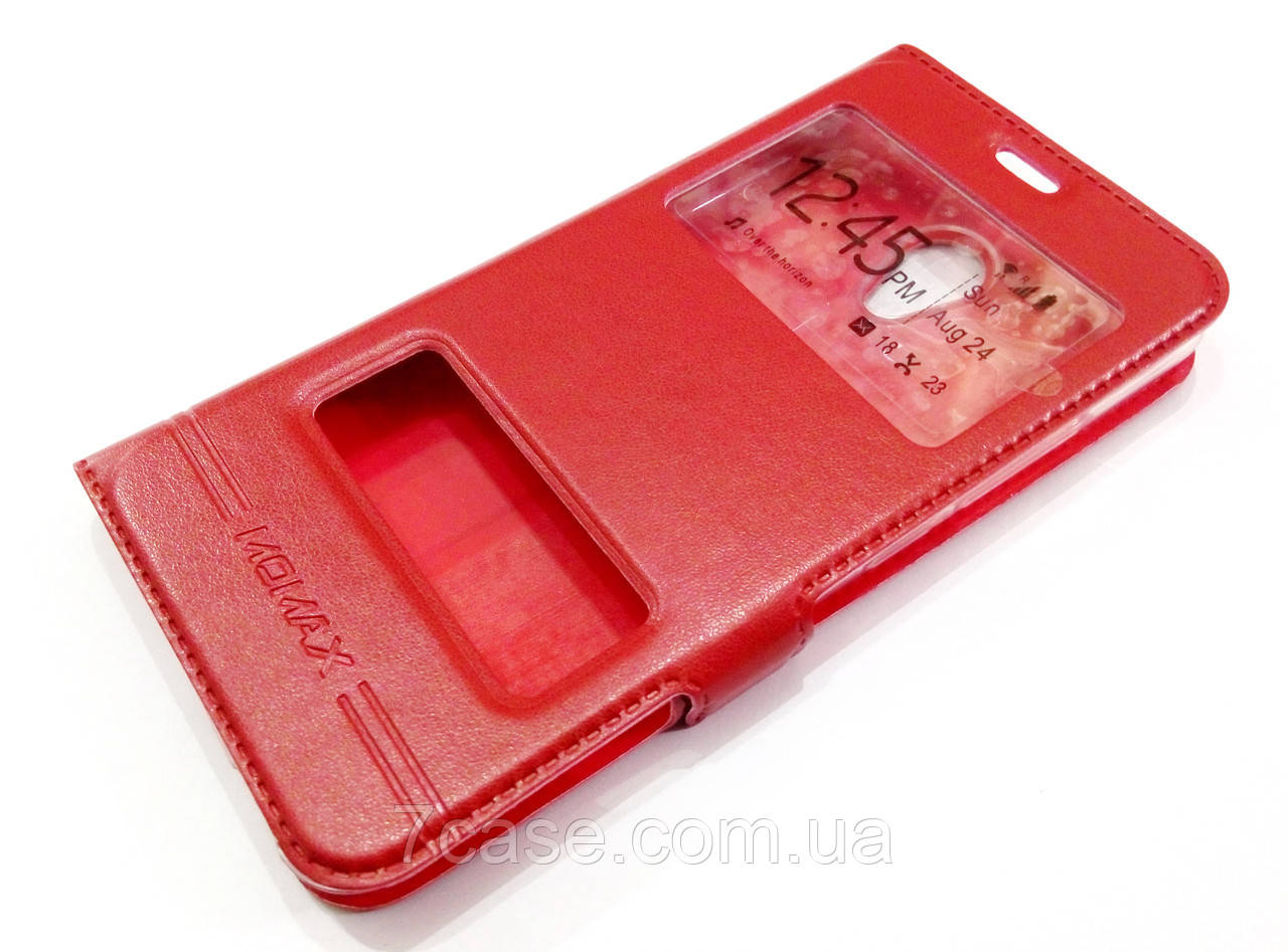 Чохол книжка з віконцями momax для Meizu M5c червоний
