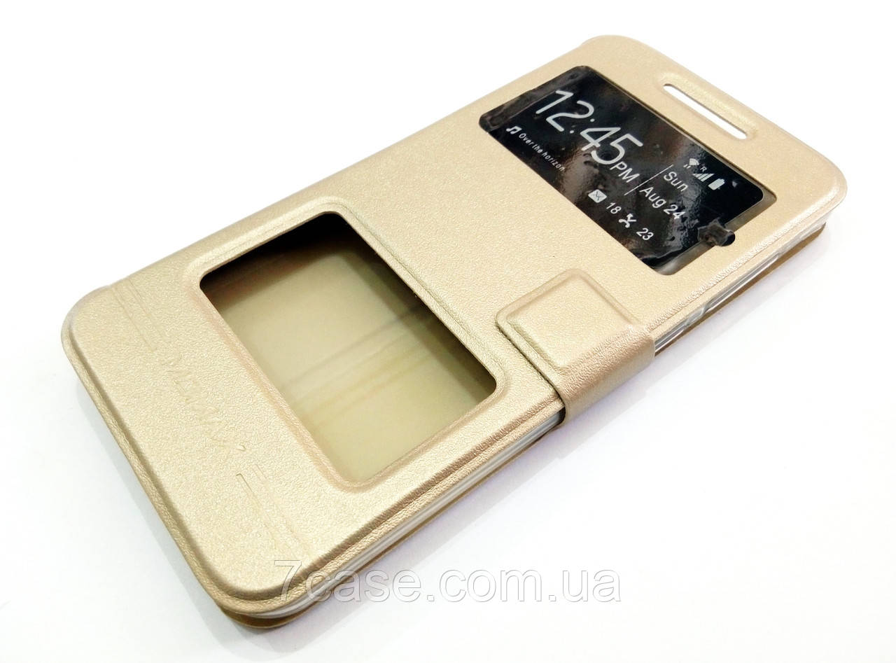 Чохол книжка з віконцями momax для HTC One A9 золотий