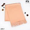 Шикарний стильний шарф з пашміни Абрикосового кольору, фото 2