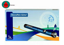 Шприц-ручка НовоПЕН Ехо Плюс синя (NovoPen Echo Plus) зі зберіганням пам'яті та NFC