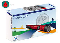 Шприц-ручка НовоПен Ехо Плюс червона (NovoPen Echo Plus) зі зберіганням пам'яті та NFC