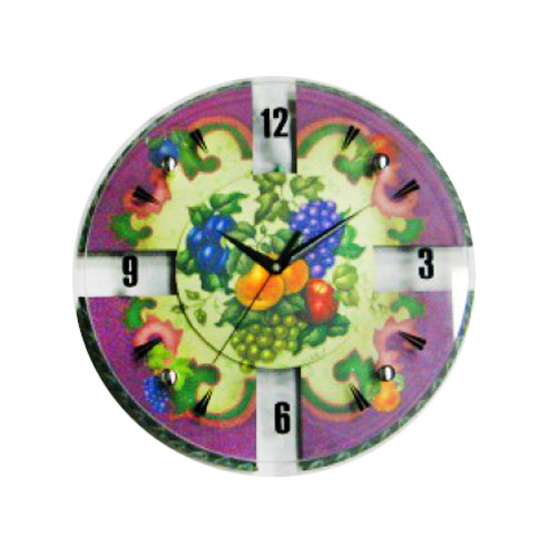 Годинник настінний скляний на кухню, фото 1