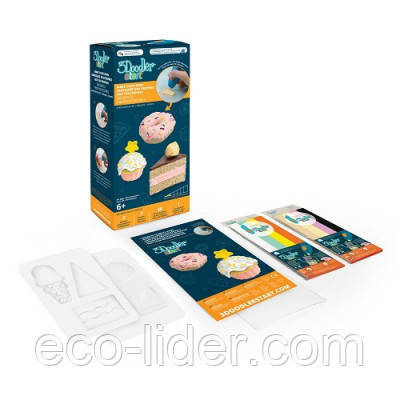 Набір аксесуарів для 3D-ручки 3Doodler Start - ДЕСЕРТИ (48 стрижнів, 3 шаблону, 1 трафарет)