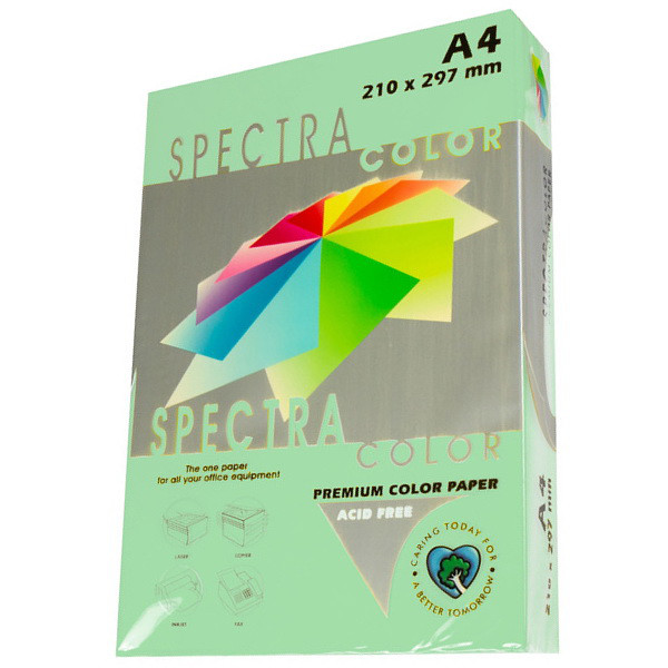 Папір кольоровий світло-зелений пастельний, 25 аркушів, А4, 160 г/м2, IT 130 Lagoon, Spectra Color, фото 1