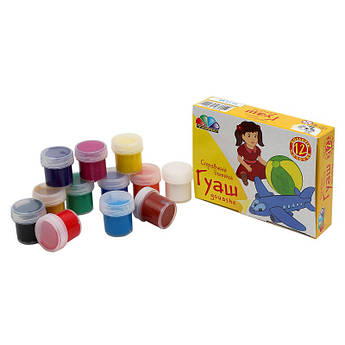 Гуаш 12 кольорів 10 мл, "Малята" 100203