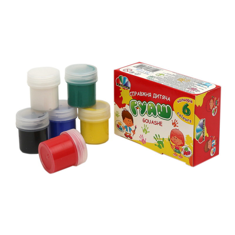 Гуаш 6 кольорів 20 мл, "Захоплення" 200201, фото 1