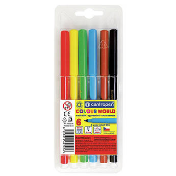 Фломастери 6 кольорів Centropen Colour World 7550/6