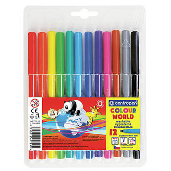 Фломастери 12 кольорів Centropen Colour World 7550/12