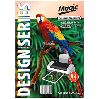 Картон для дизайну Magic А4 (210*297) 250 г/м2 двосторонній рожевий перламутр