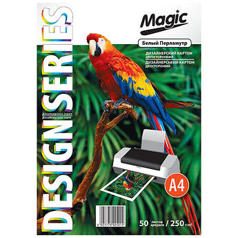 Картон для дизайну Magic А4 (210*297) 250 г/м2 двосторонній білий перламутр