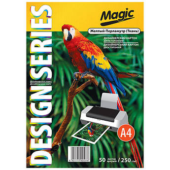 Картон для дизайну Magic А4 (210*297) 250 г/м2 двосторонній жовтий перламутр