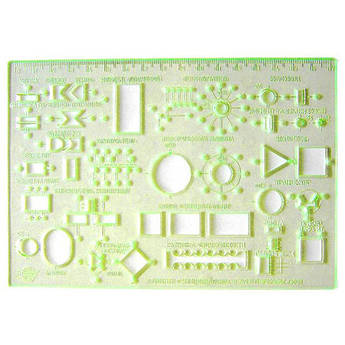 Трафарет електросхем, прозорий кольоровий, Спектр-канцпласт ТЄ-1