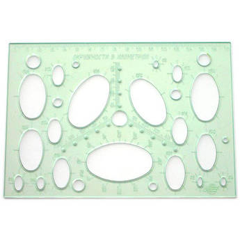 Трафарет кіл в ізометрії, прозорий кольоровий,  Спектр-канцпласт ТИ-1