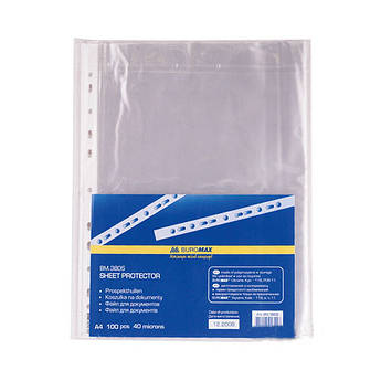 Файли А4 глянцеві 40 мікрон 100 штук, Buromax BM.3805