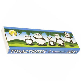Пластилін 8 кольорів, 200 грам, Тетрада "Ведмедики"