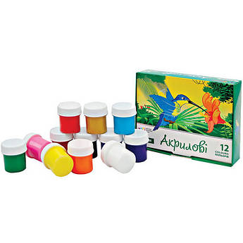 Фарби акрилові 12 кольорів 20 мл, "ГАММА'UA"Творчість"