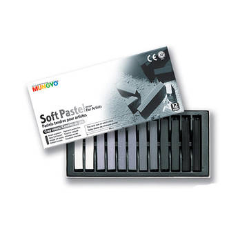 Пастель суха 12 кольорів, сірі відтінки Mungyo MP-12GP