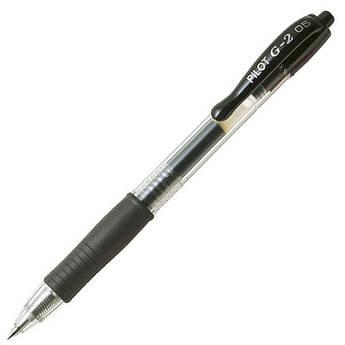Ручка гелева чорна 0.5 мм, Pilot BL-G2-5-B