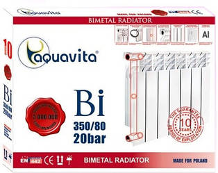 Радіатор біметалічний Aquavita 350х80 350D 30 бар