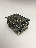 Антикварна срібна скринька 19 гілк-шкатулка срібло футляр срібний для кілець