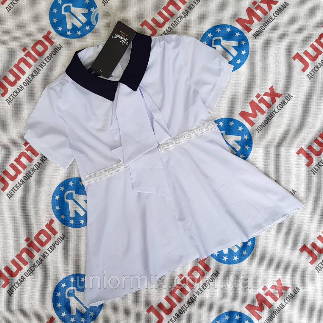 Дитяча шкільна блузка для дівчаток на короткий рукав гуртом UMBO