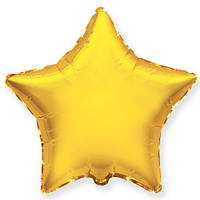 Фольгированный шар звезда золотая 45 см (Flexmetal)