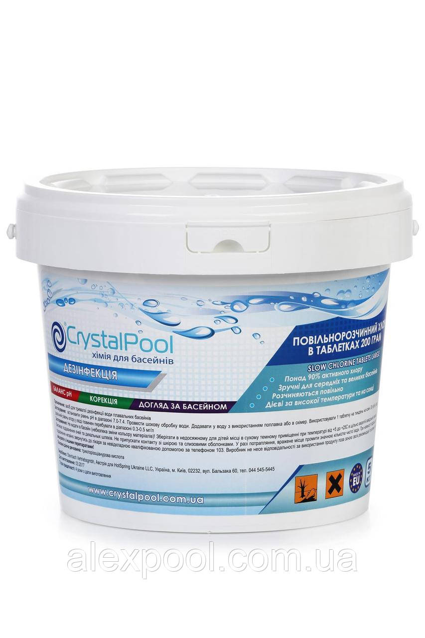 Crystal Pool Slow Chlorine Tablets Large 5 кг-Медленнорастворімие таблетки хлору для тривалої, фото 1