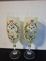 Весільні келихи з кольорового кришталю Богемія