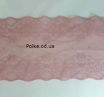 Стрейчеве мереживо, ширина 10 см, колір рожевий/пудра