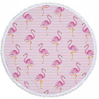 Пляжний килимок "Tender Flamingo" 155 см, рожевий