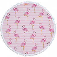 Пляжний килимок "Tender Flamingo" 155 см, рожевий