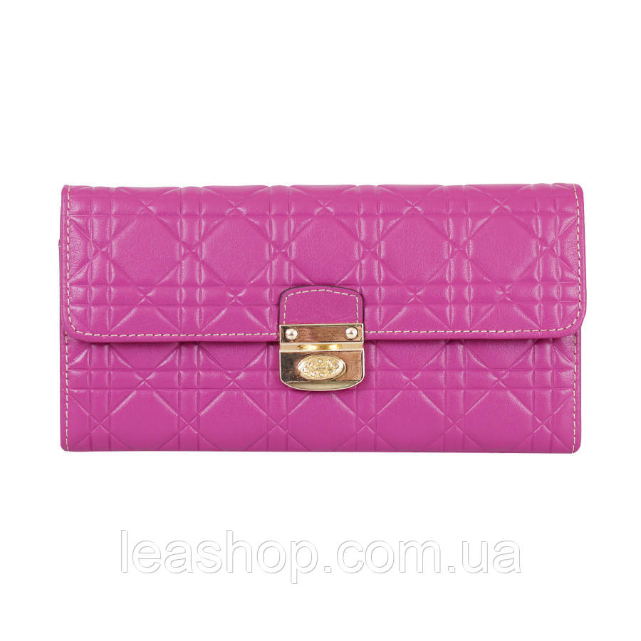 Гаманець фіолетовий з м'якої матової шкіри, фото 1