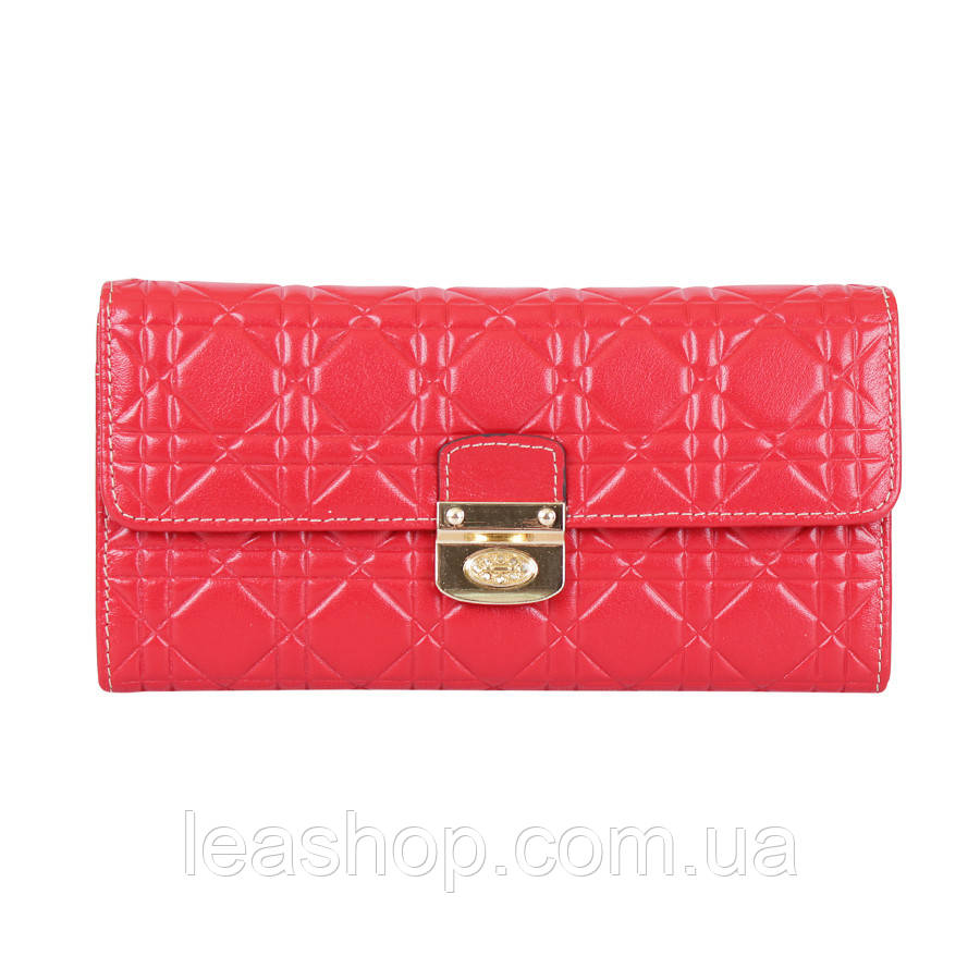 Гаманець червоний з м'якої матової шкіри, фото 1