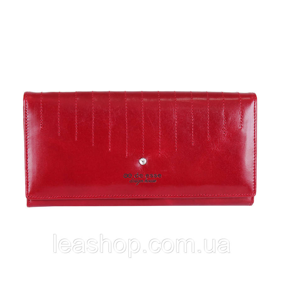 Класичний червоний гаманець на кнопці, фото 1