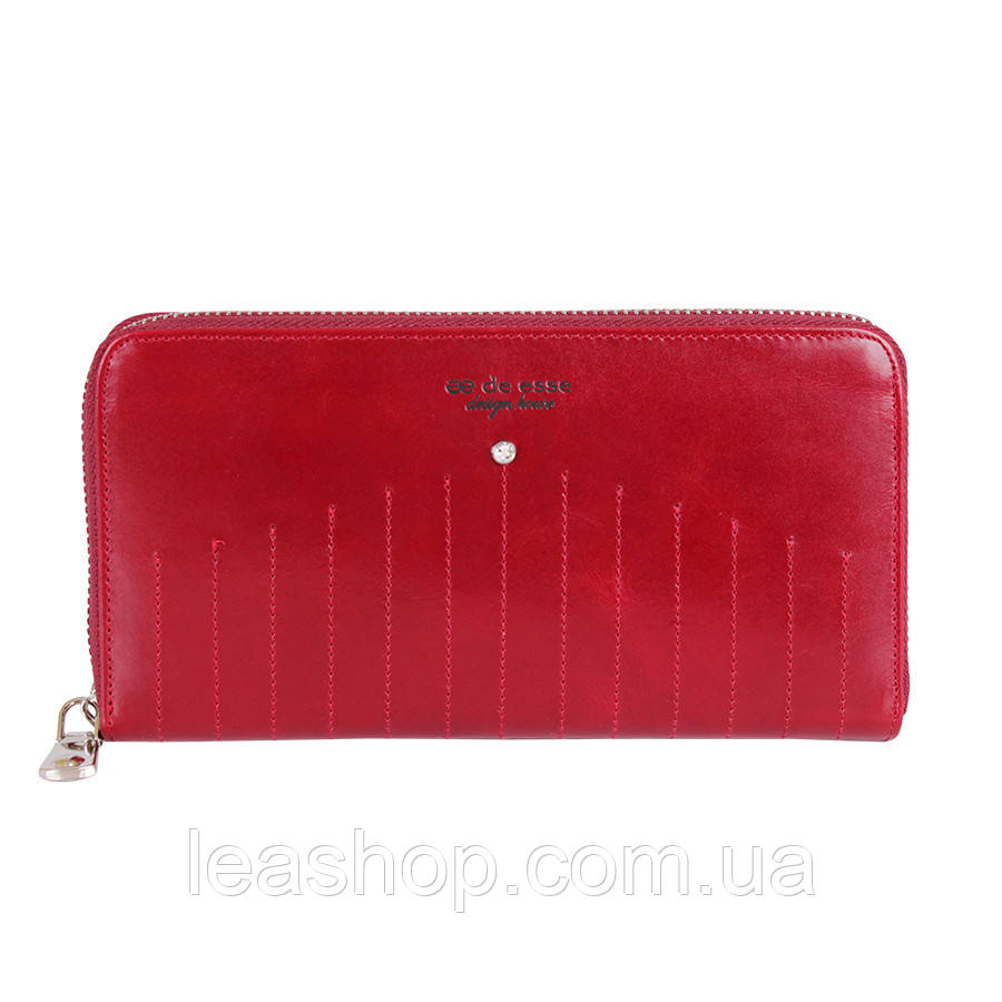 Гаманець Червоний з гладкої шкіри, фото 1