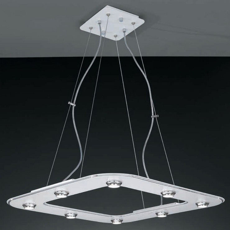 Люстра підвісна LA LAMPADA L 55/8.02 хром/білий