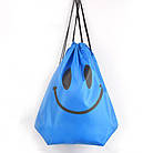 Рюкзак мішок Smile на шнурку для пляжу, спорт зали, подорожей синій, фото 2