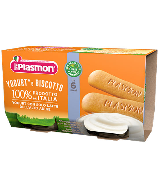 Йогурт Plasmon Yogurt Biscotto від 6 міс. 2х120гр