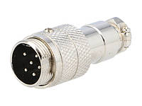 GX16-6 (MIC346) M16 круглый 6-и контактный разъем на кабель "папа"; 5A; 125V; IP55