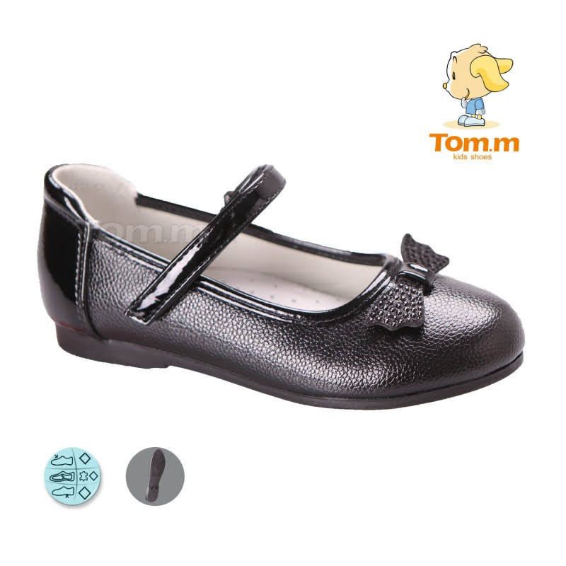 Туфлі для дівчинки ТОМУ М 3723B Black бант 26р, 28р