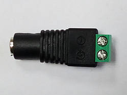 Роз'єм живлення для камер спостереження (DC мама, штекер 2.1х5.5 з клемної колодкою, 2 піна)