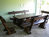 Комплект стіл з лавками зі зрубу, фото 4
