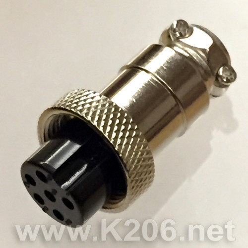 GX16-6F (MIC326) M16 круглый 6-и контактный разъем на кабель "мама"; 5A ...