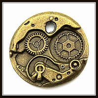 Метал. підвіска "годинник" бронза (2,4х2,3 см) 2 шт. в уп.