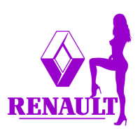 Вінілові наклейки на авто " RENAULT дівчина " 14х15 см