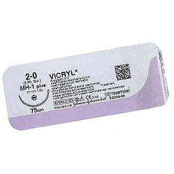 Вікрил (VICRYL) 1, без голки, фіолетовий, 250 см, 1шт.