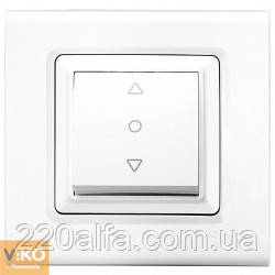 Кнопковий вимикач для жалюзі Viko Linnera, білий, 1 кл.