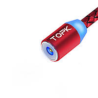 Магнітний USB кабель TOPK Magnetic Red