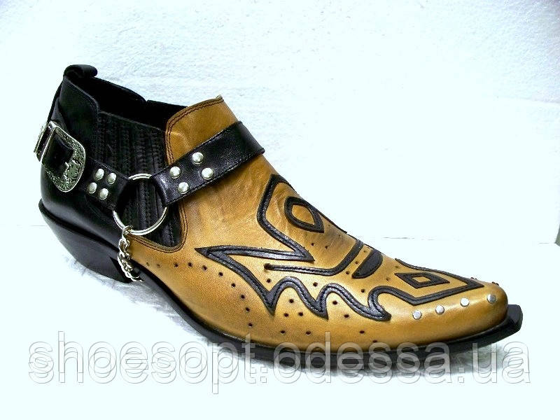 Казаки Etor чоловічі шкіряні туфлі пісочні на шкіряній підошві 40-41р-р